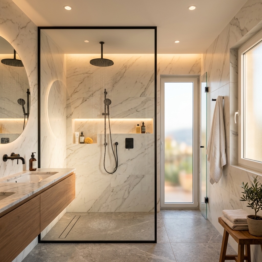 Sostituzione vasca con doccia moderna walk-in